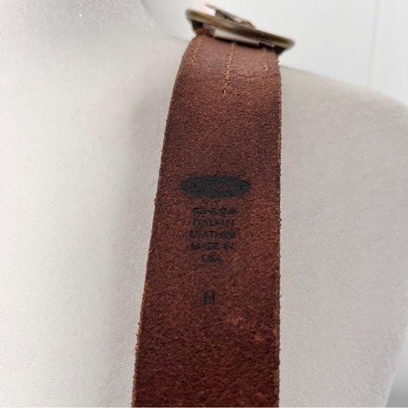 Old Navy Men's Brown Italian Leather Belt Casual Size M made in USA - Picture 6 of 7